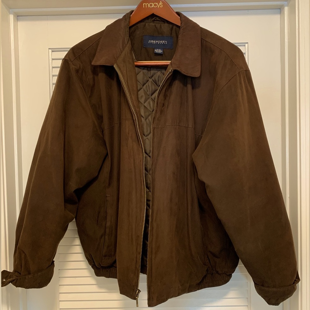 Vintage Chocolate Brown Insulated Suede Jacket